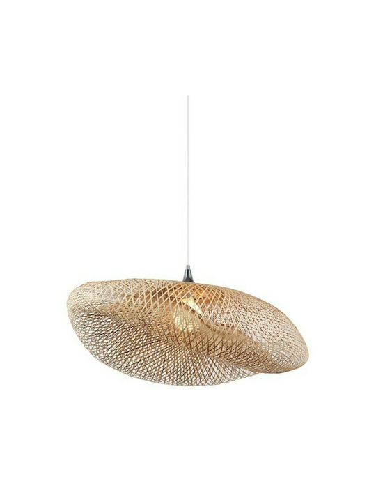 Zambelis Lights Μοντέρνο Κρεμαστό Φωτιστικό Μονόφωτο Πλέγμα με Ντουί E27 σε Μπεζ Χρώμα 19103